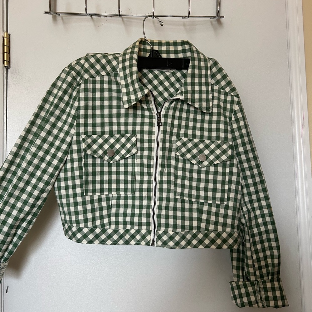 Urban Outfitters Green Checkered Women's Jacket